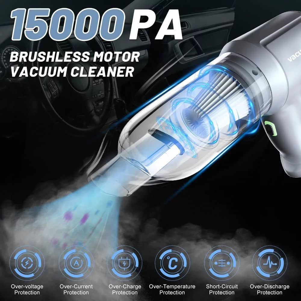 Cordless Handheld Vacuum 15KPA Car Vacuum Cleaner with Filter C72092