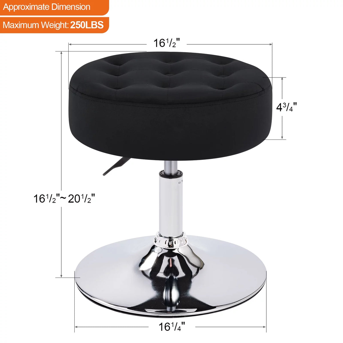Adjustable Vanity Stool White Metal Frame C348352