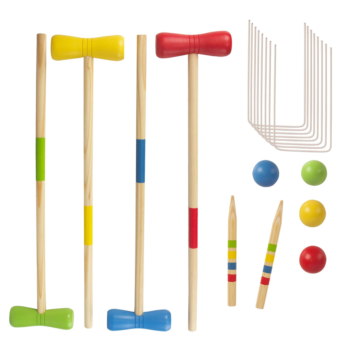28 in Wooden Croquet Set for Four Players N33928