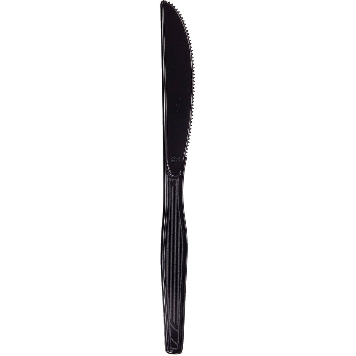 Black Heavy Mediumweight Plastic Cutlery Knives I8536