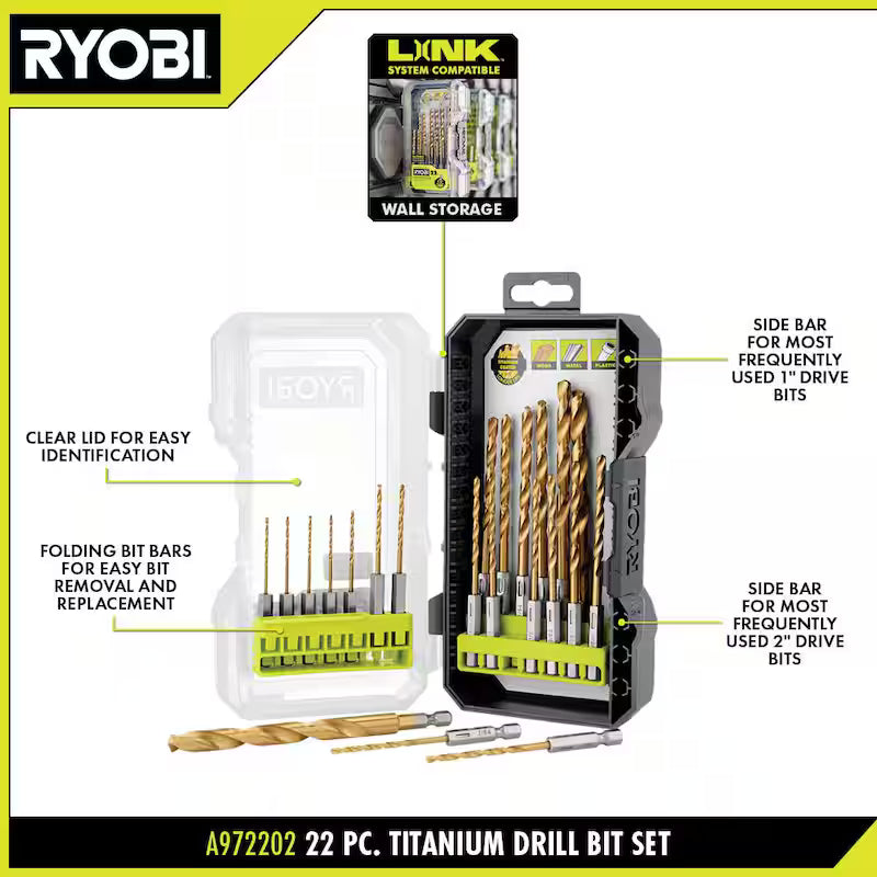 Titanium Drill Bit Set 22-Piece M2756