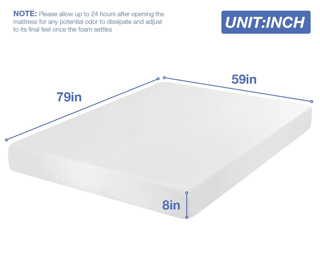 Queen 8 Inch Gel Memory Foam Medium Firm Mattress I163