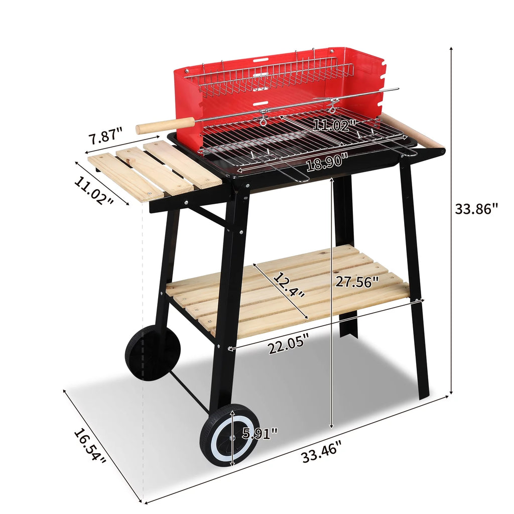 Charcoal Grill Portable Steel BBQ Pit C37322