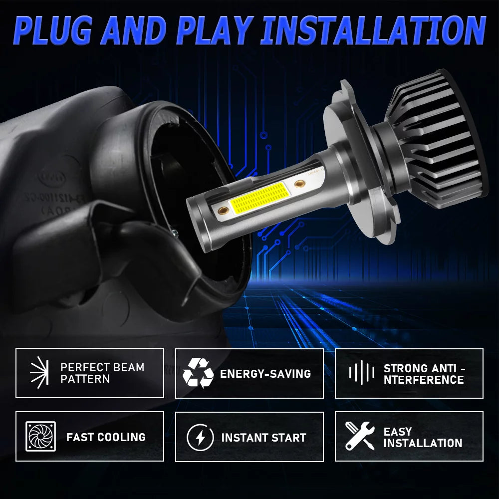H4/9003/HB2 LED Bulb 6500K Cool White IP68 Waterproof Pack of 2 P314315