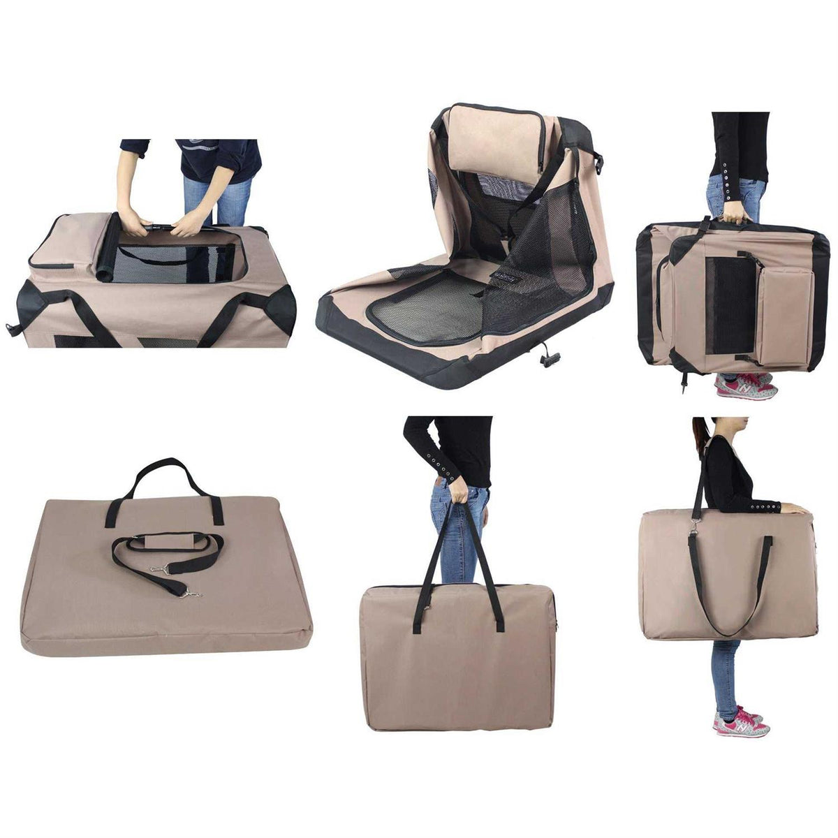 3-Door Folding Soft Dog Crate E60694