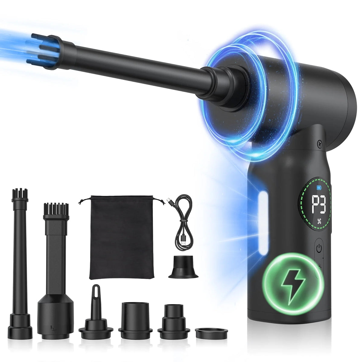 Compressed Air Duster 50000RPM Black Z53529