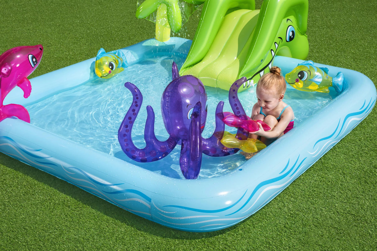 Multicolor Inflatable Kids Water Play Center with Slide P8205