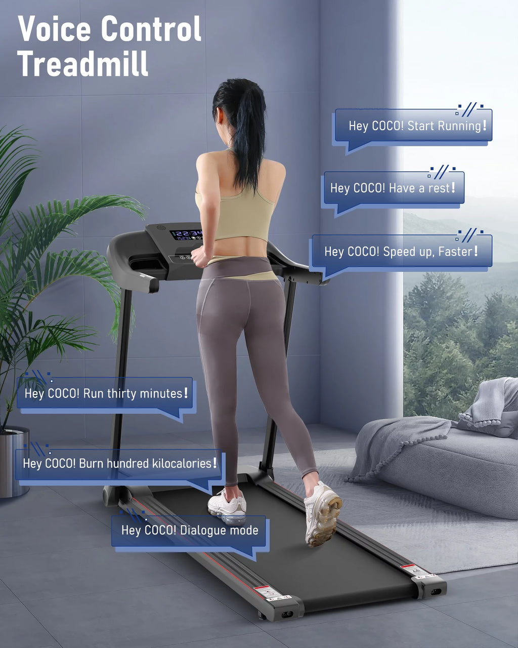 Folding Electric Treadmill with Bluetooth Y22057