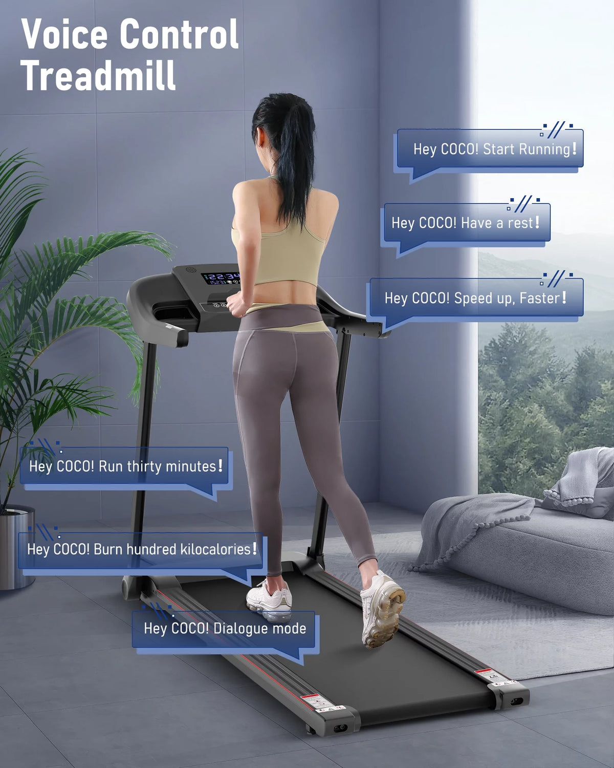 Folding Electric Treadmill with Bluetooth Y22057