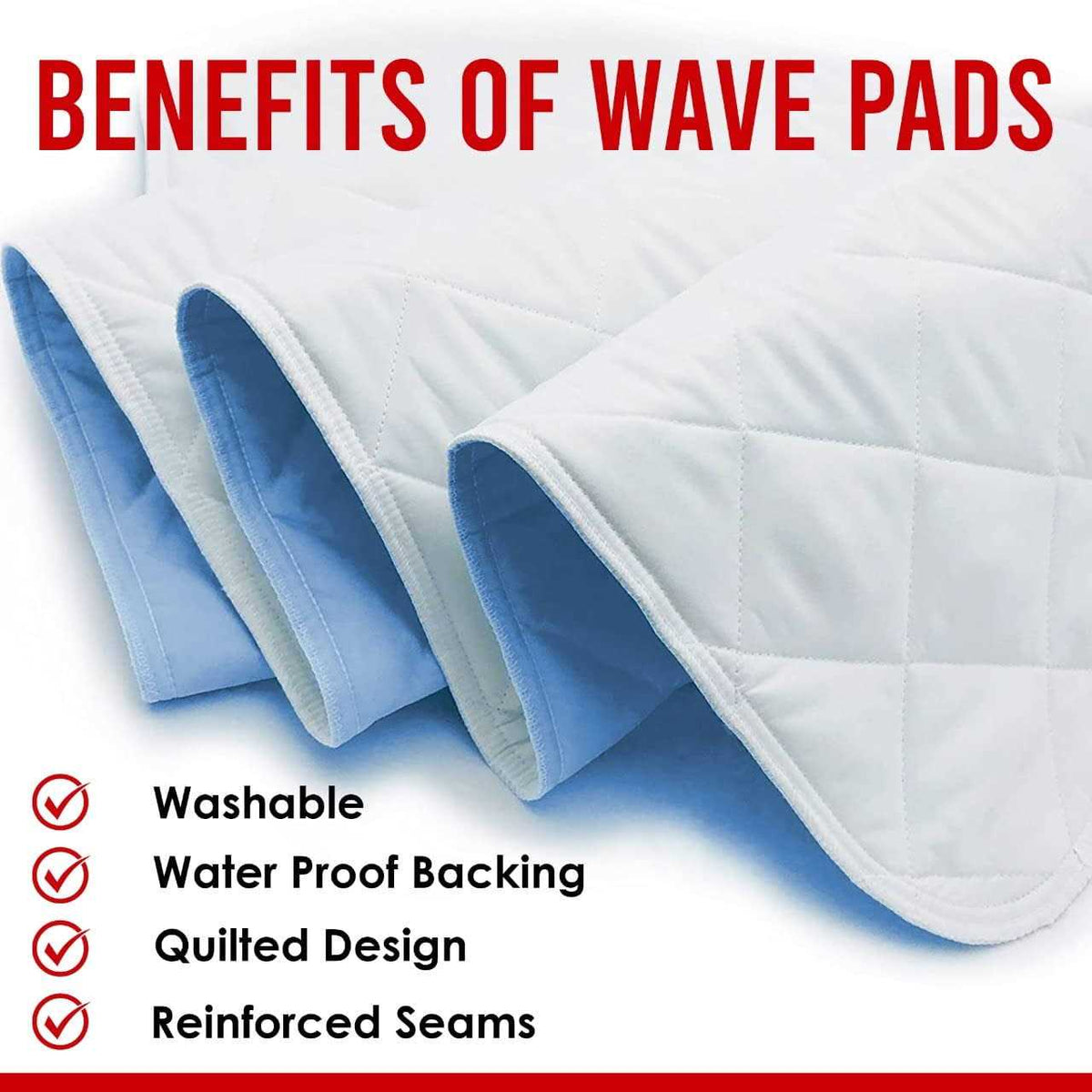 Washable Underpads Pack of 4 Large Bed Pads K919518
