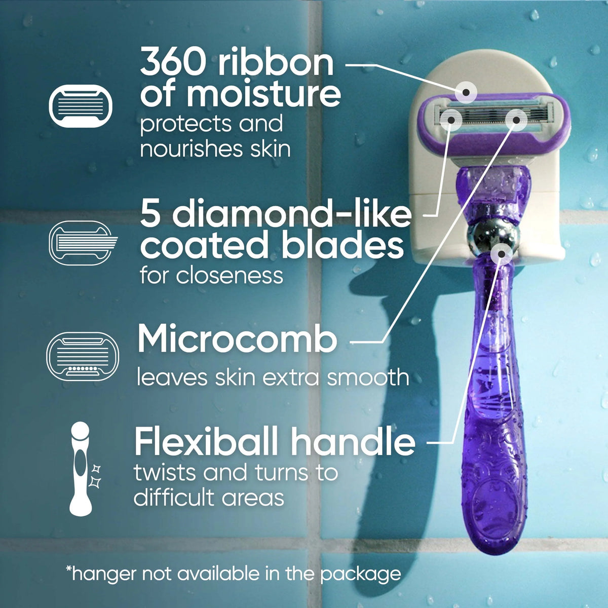 Women's Razor Handle with 2 Blade Refills G653