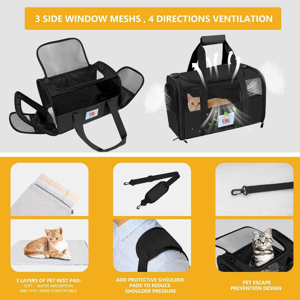 Airline Approved Cat Dog Pet Carrier J2408