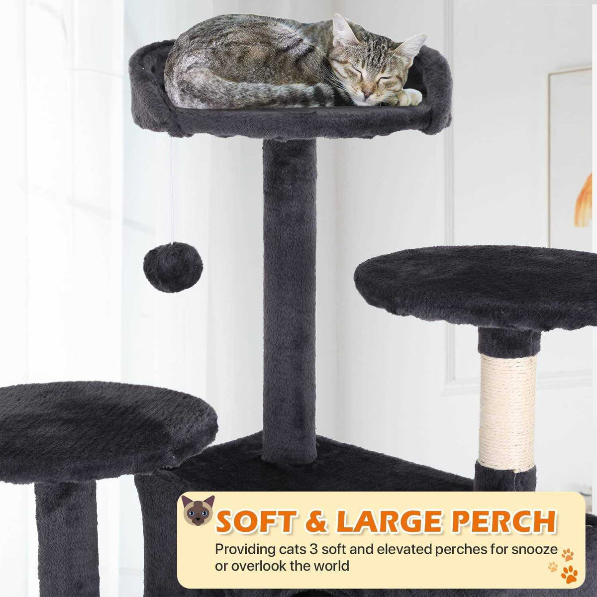 70-in Cat Tree Tower with Scratching Post N110