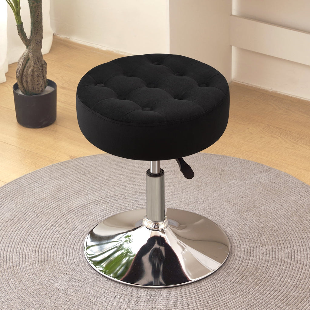 Adjustable Vanity Stool White Metal Frame C348352