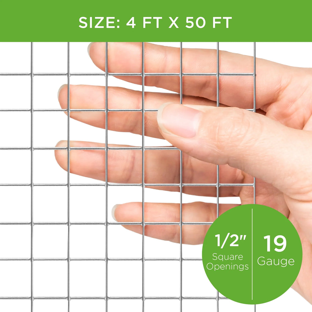 4x50ft 1/2in 19-Gauge Galvanized Wire Mesh Roll A796