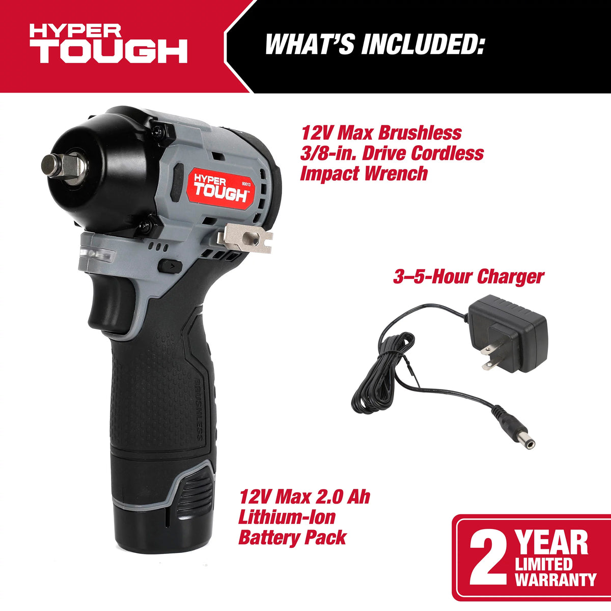 12V Max Lithium-Ion Brushless Impact Wrench with 2.0Ah Battery and Charger I293