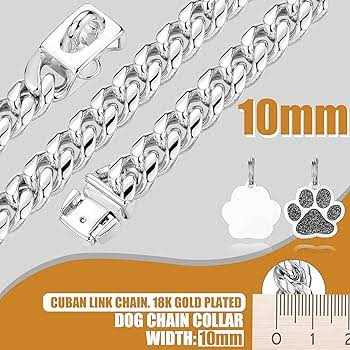 Gold Chain Cuban Link Stainless Steel Dog Collar D837