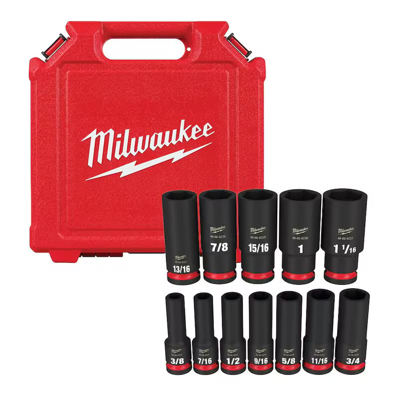 1/2 in. Drive SAE Deep Well Impact Socket Set 12-Piece S415314