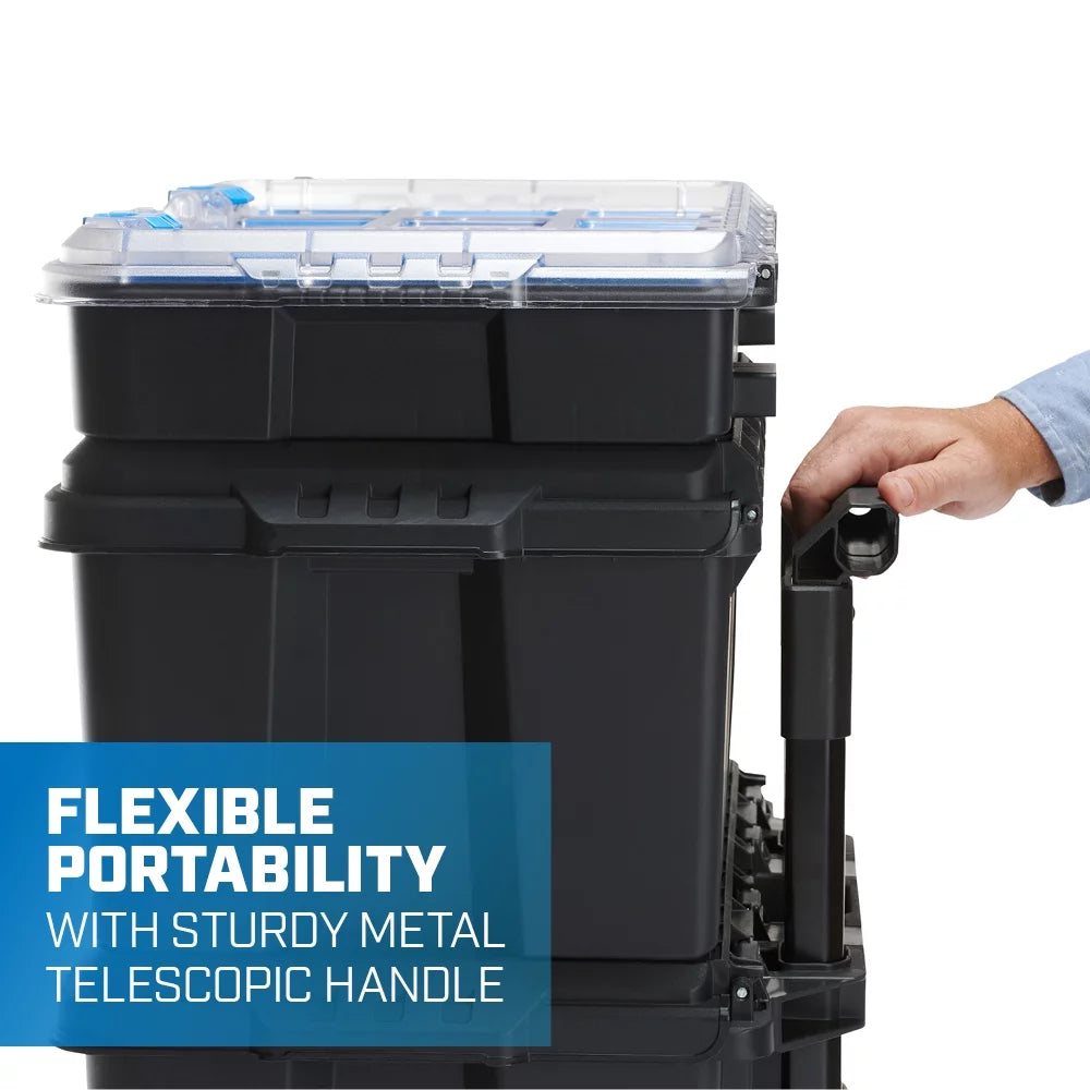 3 Piece Resin Plastic Modular Toolbox System H997