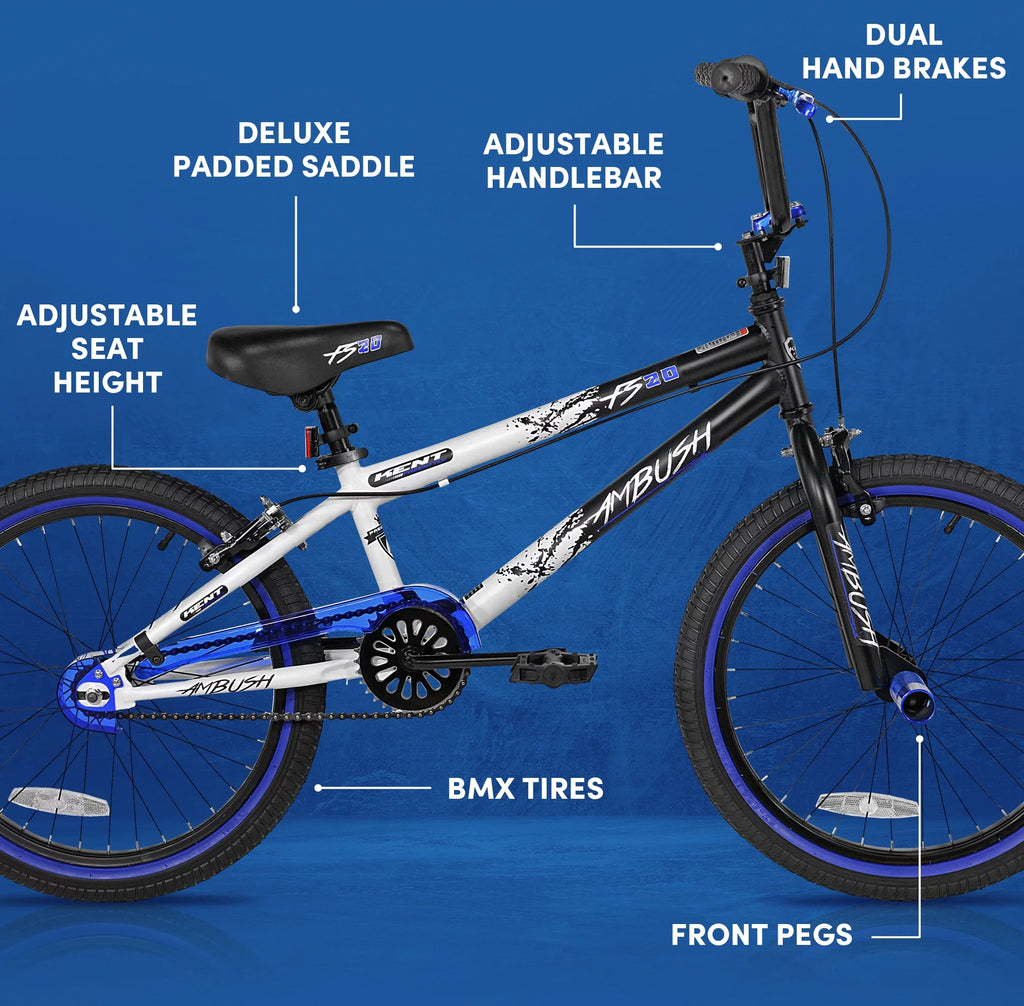 20 Boy's BMX Child Bike Black/Blue V91127
