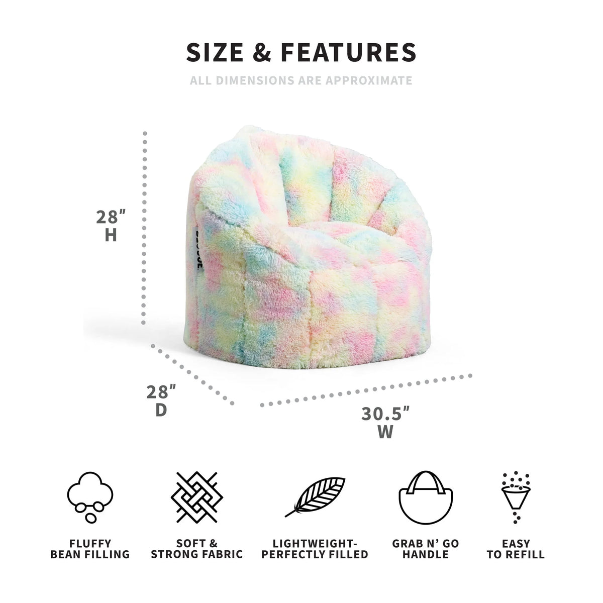 Leopard Print Super Soft Fur Bean Bag Chair M37969