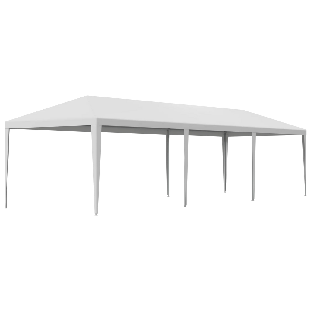 10'x 30' White Gazebo Canopy with 6 Windows & 2 Sidewalls T1717