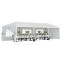 10'x 30' White Gazebo Canopy with 6 Windows & 2 Sidewalls T1717