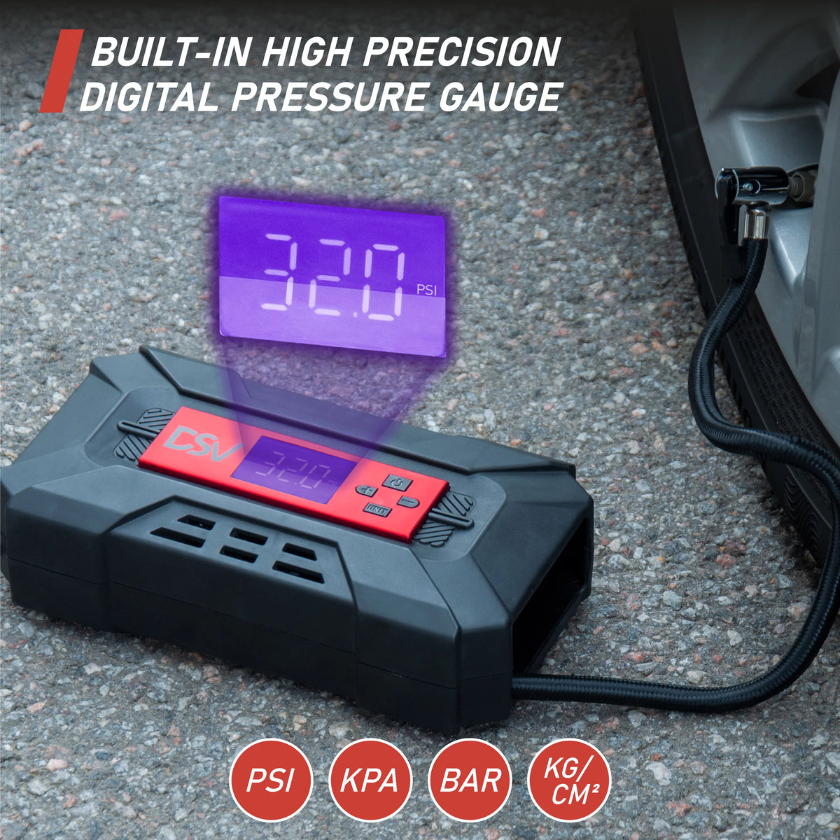 Compact Tire Inflator Air Pump 12V DC 150PSI V504688