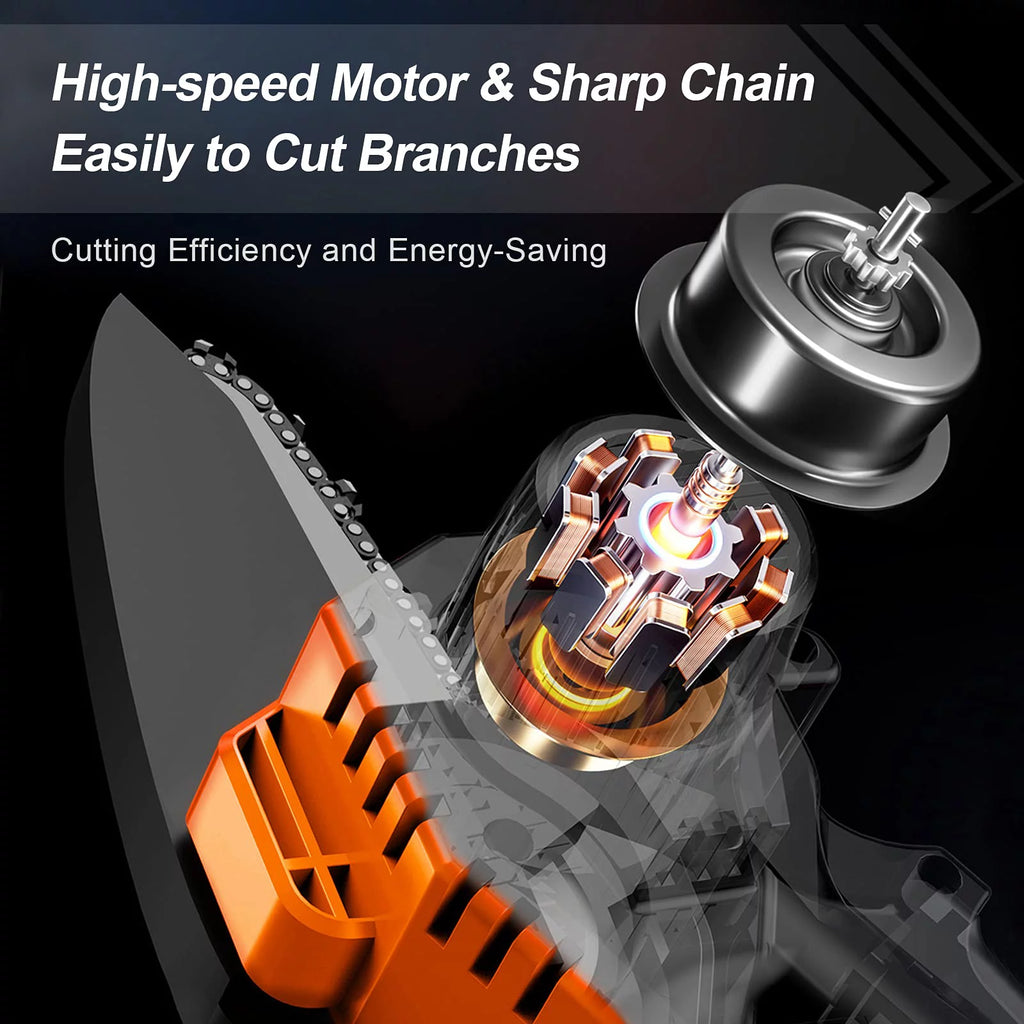 4-inch Cordless Mini Chainsaw with 2 Batteries G455
