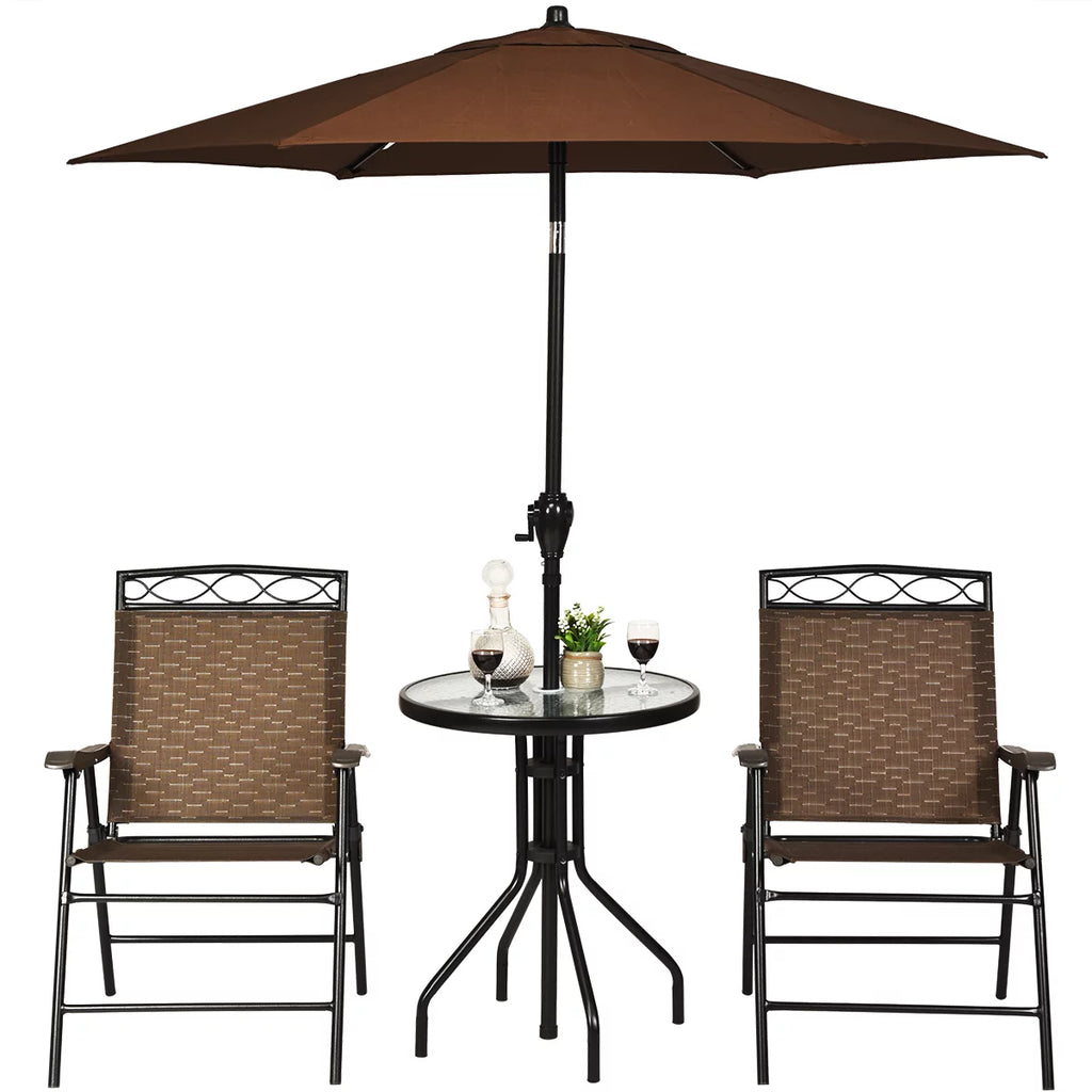 3PCS Bistro Set with Folding Chairs Table U899