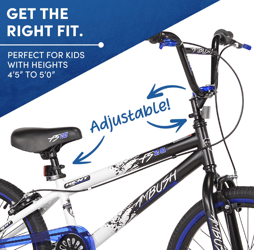 20 Boy's BMX Child Bike Black/Blue V91127