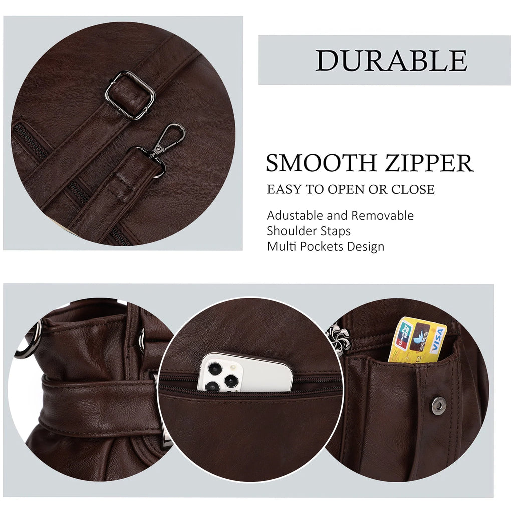 Large PU Leather Multi-Pocket Tote Bag Z4750