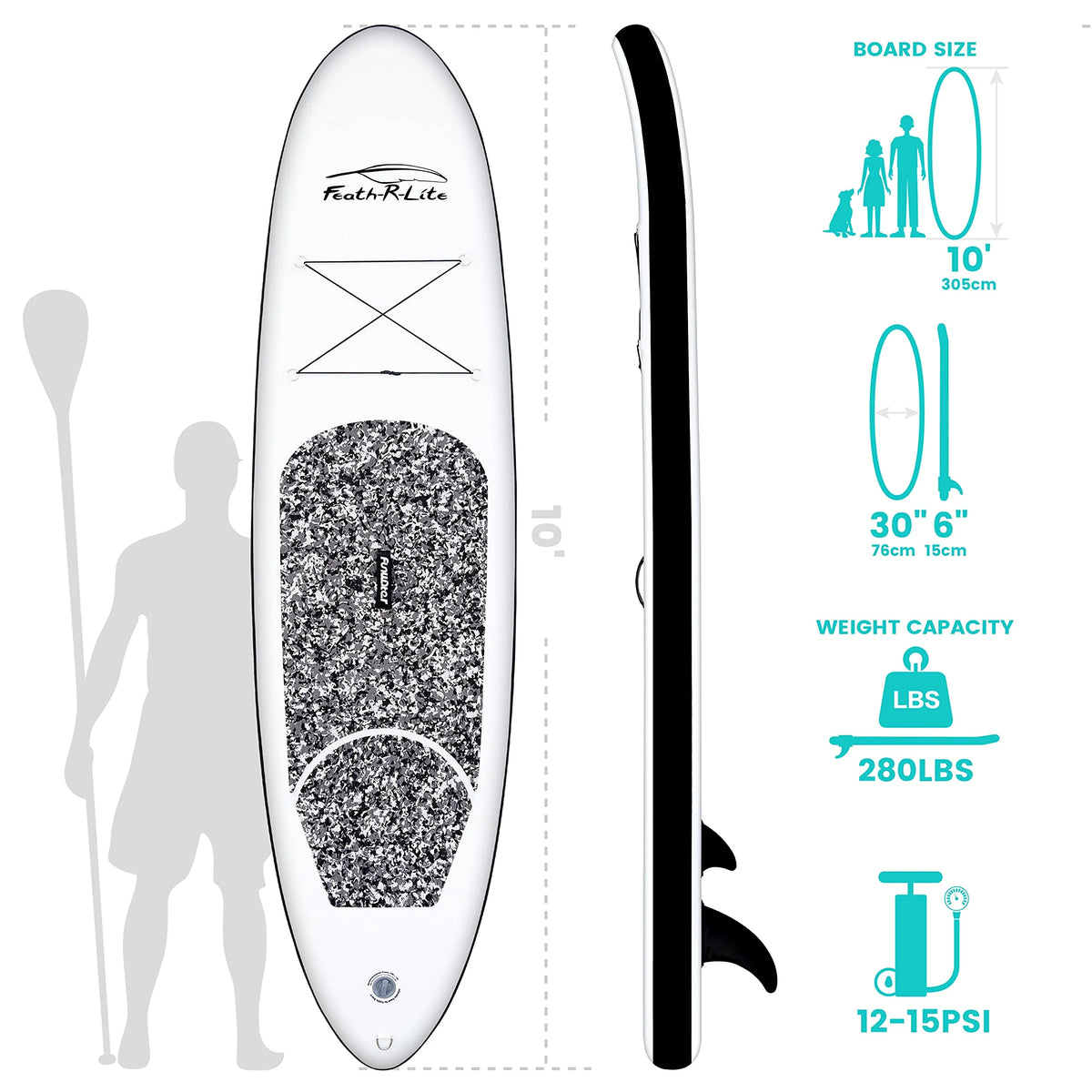 Red Camo Pattern Inflatable Stand Up Paddle Board 10'x30''x6'' A380970